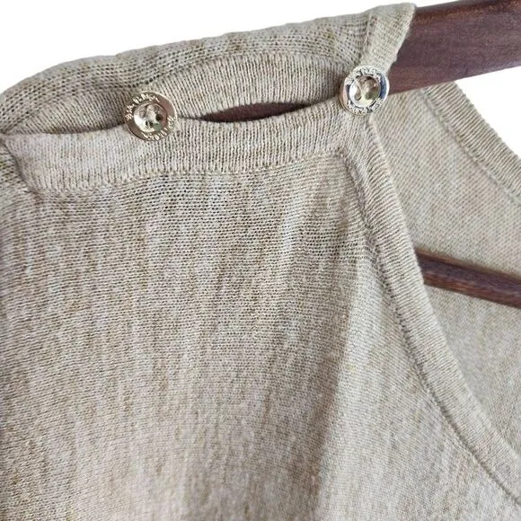 Lilly Pulitzer Sweater Dress Womens Medium Jupiter Pockets Tan Beige Fall Boots
