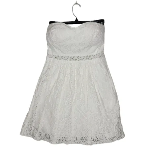Lilly Pulitzer White Strapless Lace Dress