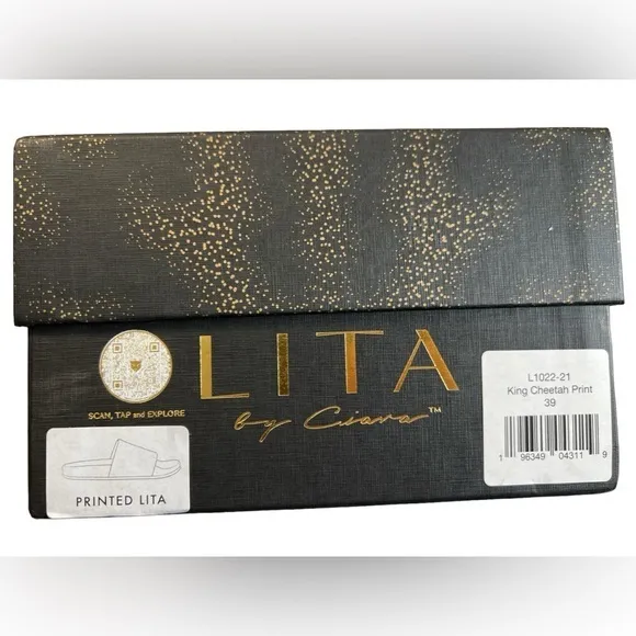 Lita By Ciara King Cheetah Print Slides‎ sandals slip on size EU 39 US 8/8.5