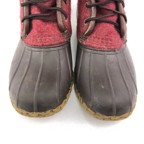 L.L. Bean 'Bean Boots' Red Wool 8&quot; Duck Boots 9M