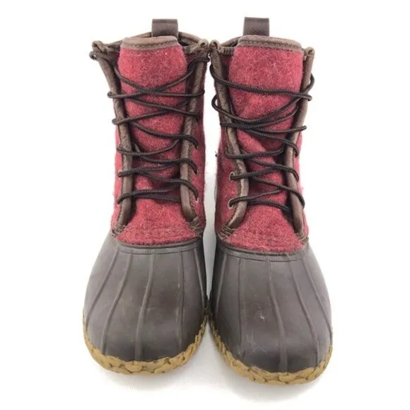 L.L. Bean 'Bean Boots' Red Wool 8&quot; Duck Boots 9M
