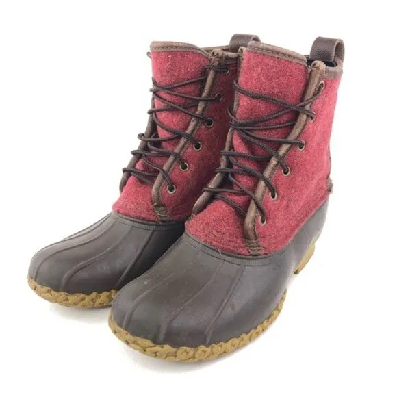 L.L. Bean 'Bean Boots' Red Wool 8&quot; Duck Boots 9M