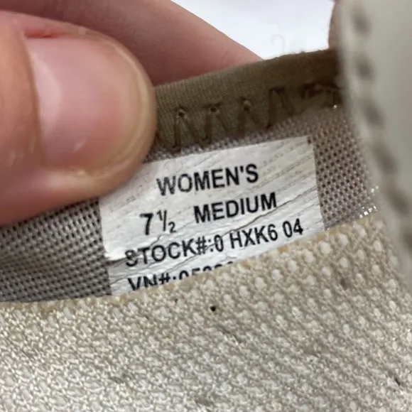 L.L. Bean Light Tan White Mary Jane Style Athletic Shoes Women's Size 7.5