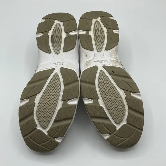L.L. Bean Light Tan White Mary Jane Style Athletic Shoes Women's Size 7.5