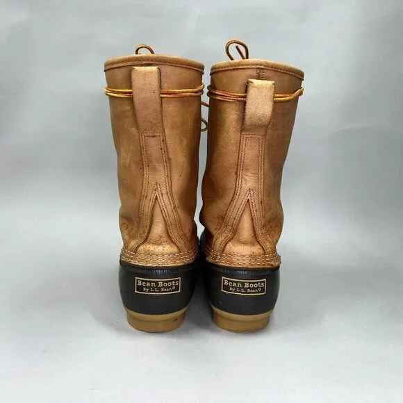 L.L. Bean Men's Size 9 8&quot; Gore-Tex Insulated Brown Leather Bean Boots