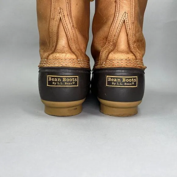 L.L. Bean Men's Size 9 8&quot; Gore-Tex Insulated Brown Leather Bean Boots