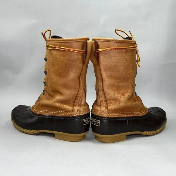 L.L. Bean Men's Size 9 8&quot; Gore-Tex Insulated Brown Leather Bean Boots
