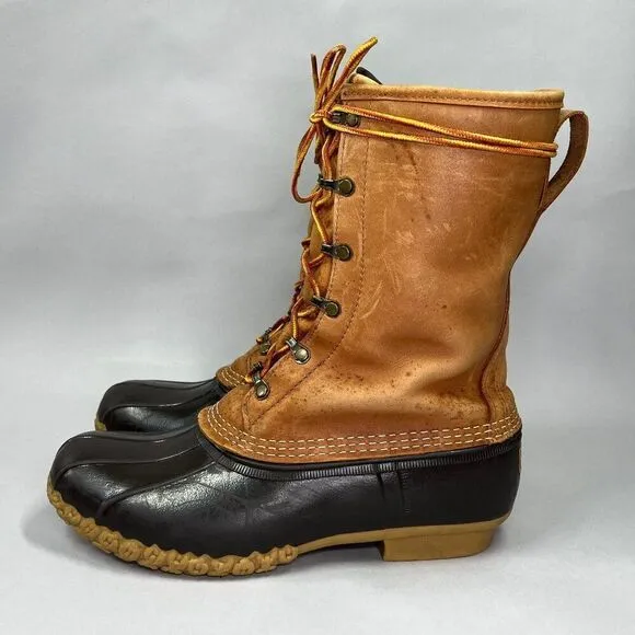 L.L. Bean Men's Size 9 8&quot; Gore-Tex Insulated Brown Leather Bean Boots