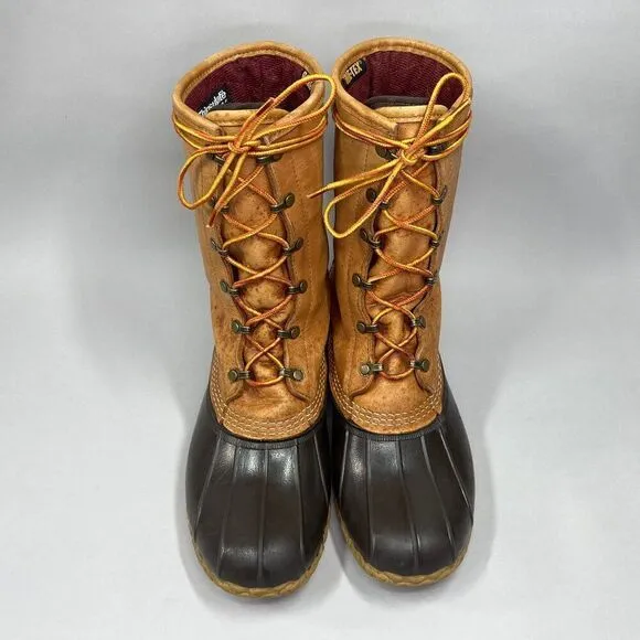 L.L. Bean Men's Size 9 8&quot; Gore-Tex Insulated Brown Leather Bean Boots