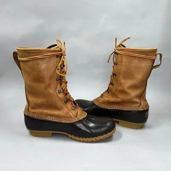L.L. Bean Men's Size 9 8&quot; Gore-Tex Insulated Brown Leather Bean Boots