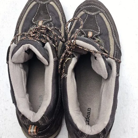 LL Bean Tek Leather Hiking Boots Mens 12 Wide #258265 Waterproof Primaloft