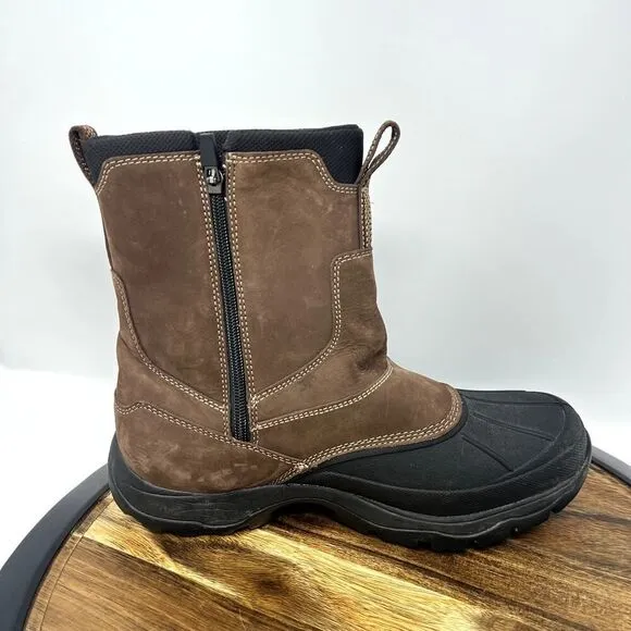 LL Bean Storm Chaser Boots Men's 9 Tek 2.5 Brown Leather Zip Waterproof