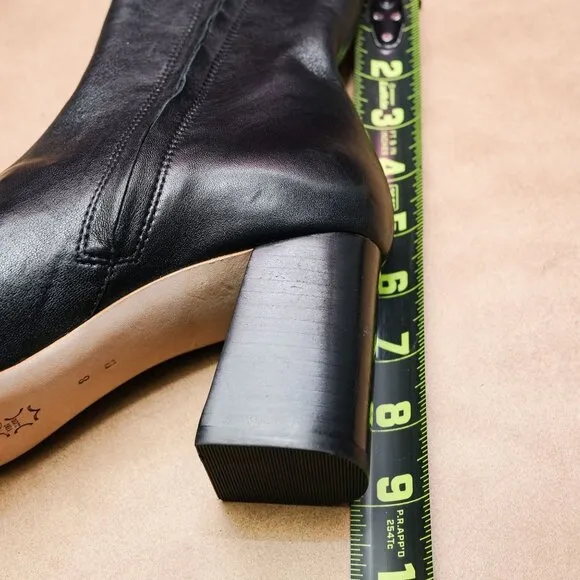 Loeffer Randall Women Elise Black Leather Office Dress Ankle Boots sz 8