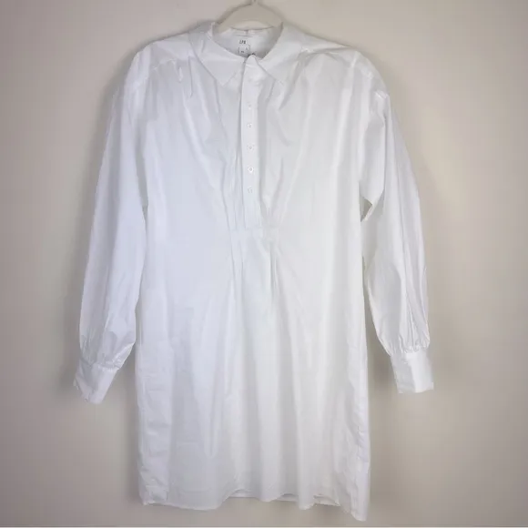 LPA | Academia Poet Peasant Prairie Shirt Dress Blouse Tunic White | XS