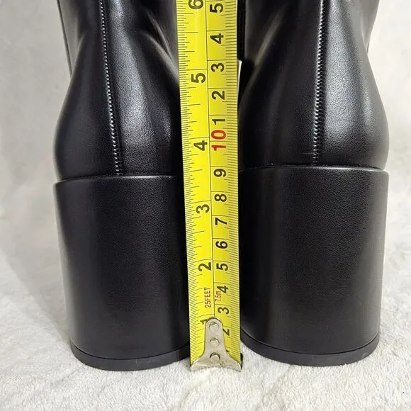 Madden NYC Knee High Boots Square Toe Zipper Chunky Block Heel Tall Dress Boots