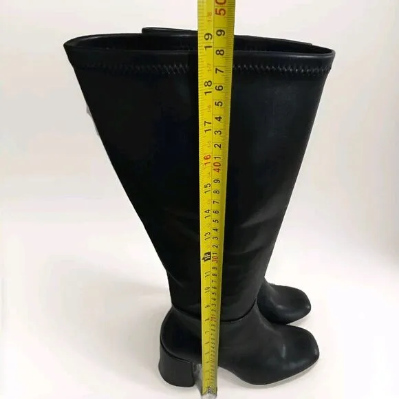 Madden NYC Knee High Boots Square Toe Zipper Chunky Block Heel Tall Dress Boots