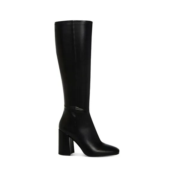Madden NYC Knee High Boots Square Toe Zipper Chunky Block Heel Tall Dress Boots