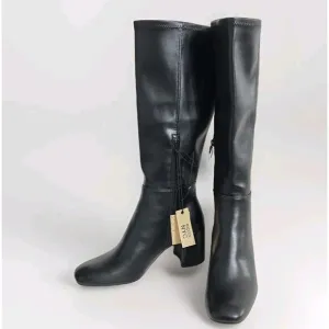 Madden NYC Knee High Boots Square Toe Zipper Chunky Block Heel Tall Dress Boots
