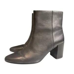 Madewell Black Fiona Leather Block Heel Boots 7