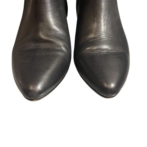 Madewell Black Fiona Leather Block Heel Boots 7