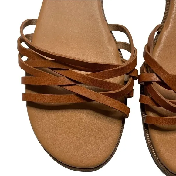 Madewell Brand New No Box Tracie Crisscross Slide Sandals Brown Size 7 1/2