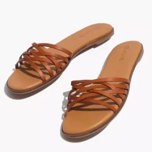 Madewell Brand New No Box Tracie Crisscross Slide Sandals Brown Size 7 1/2