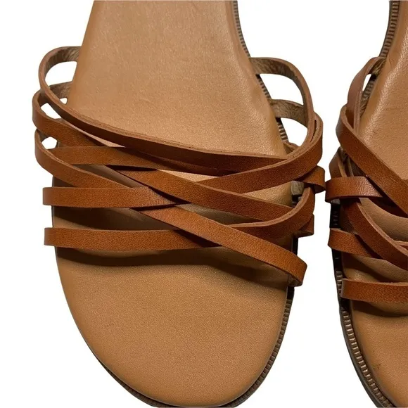 Madewell Brand New No Box Tracie Crisscross Slide Sandals Brown Size 7 1/2