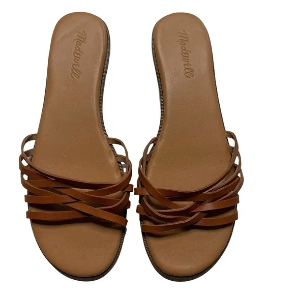 Madewell Brand New No Box Tracie Crisscross Slide Sandals Brown Size 7 1/2