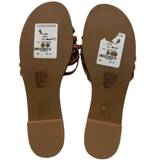 Madewell Brand New No Box Tracie Crisscross Slide Sandals Brown Size 7 1/2