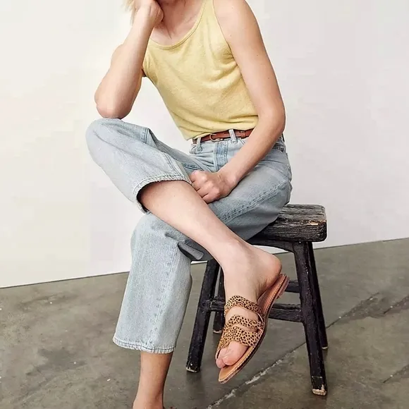 Madewell | Cowhair Material Slip Sandals size 9