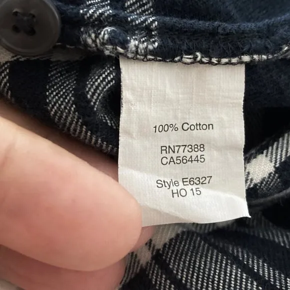 MADEWELL Daywalk Black White Plaid Flannel Popover Shirt Dress