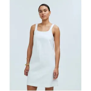 madewell denim a-line sleeveless mini dress tile white nq642 women size 8