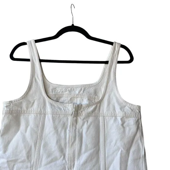 madewell denim a-line sleeveless mini dress tile white nq642 women size 8
