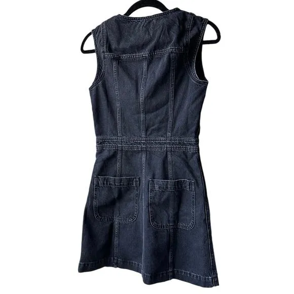 madewell denim cap-sleeve mini dress in tarrybrook wash np072 women's size 00