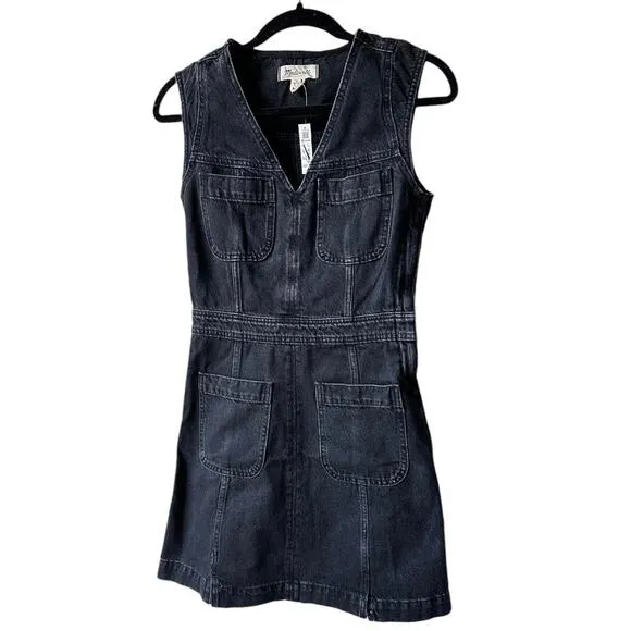 madewell denim cap-sleeve mini dress in tarrybrook wash np072 women's size 00