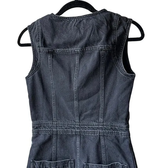madewell denim cap-sleeve mini dress in tarrybrook wash np072 women's size 00
