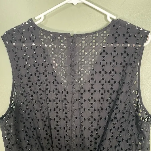 Madewell Eyelet V-Neck Maxi Dress Black size 16 NWT FLAWED