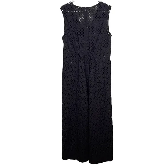 Madewell Eyelet V-Neck Maxi Dress Black size 16 NWT FLAWED