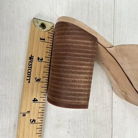 Madewell Gesine Mule Sandals Women 10 Taupe Suede Slip On Block Heel Open Toe