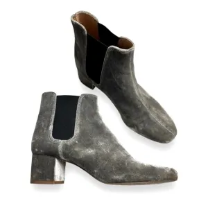 Madewell gray velvet heeled ankle boots sz 9.5