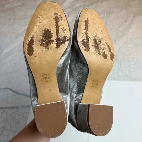 Madewell gray velvet heeled ankle boots sz 9.5
