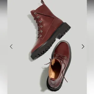 Madewell The Rayna Lace-Up Boot in Leather NIB