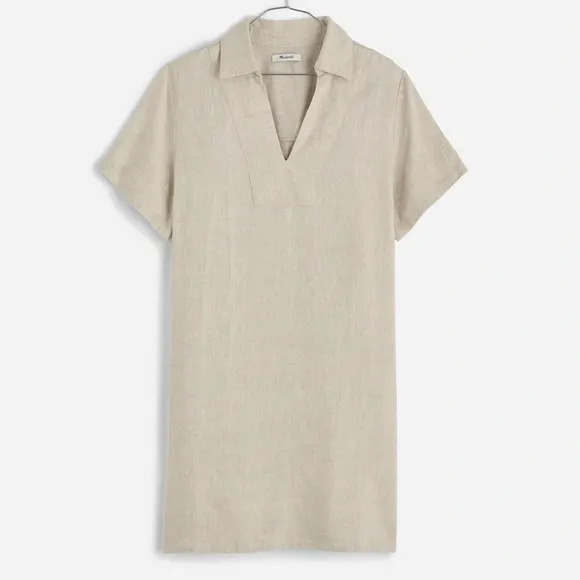 Madewell V-Neck Mini Dress in 100% Linen Size XS