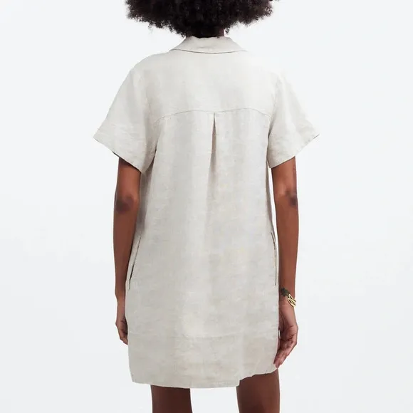 Madewell V-Neck Mini Dress in 100% Linen Size XS