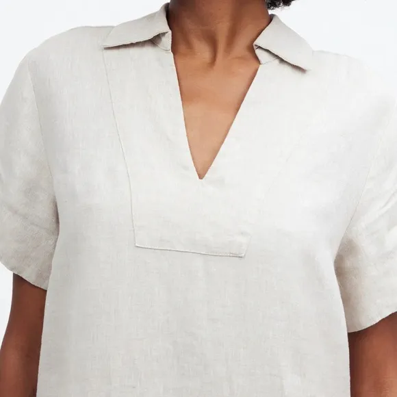 Madewell V-Neck Mini Dress in 100% Linen Size XS