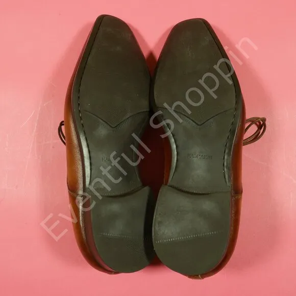 Magnanni Romelo Apron Toe Derby Dress Shoes in Cognac Brown Size 10.5