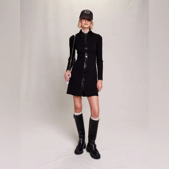 MAJE Rosania Rib Knit Dress size 34/XS