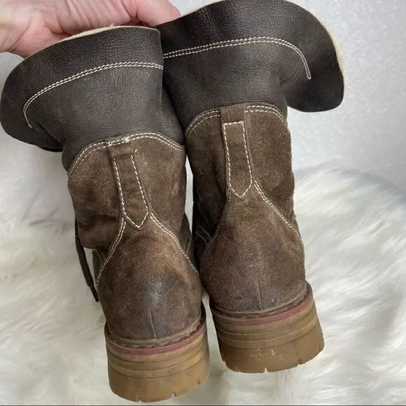 𝅺MANAS Suede Lace Up Hiking Winter Boots 37