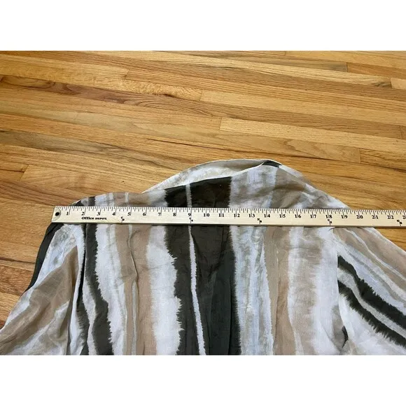 Mango Zoey Shirt Dress Women's 20 Brown Tie-Dye Stripe Lightweight