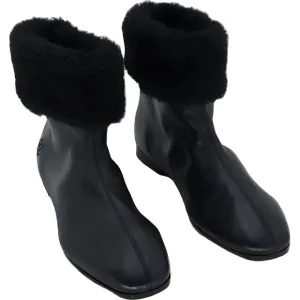MANSUR GAVRIEL Cosy Shearling Cuff Leather Boots Black EU 36 Women